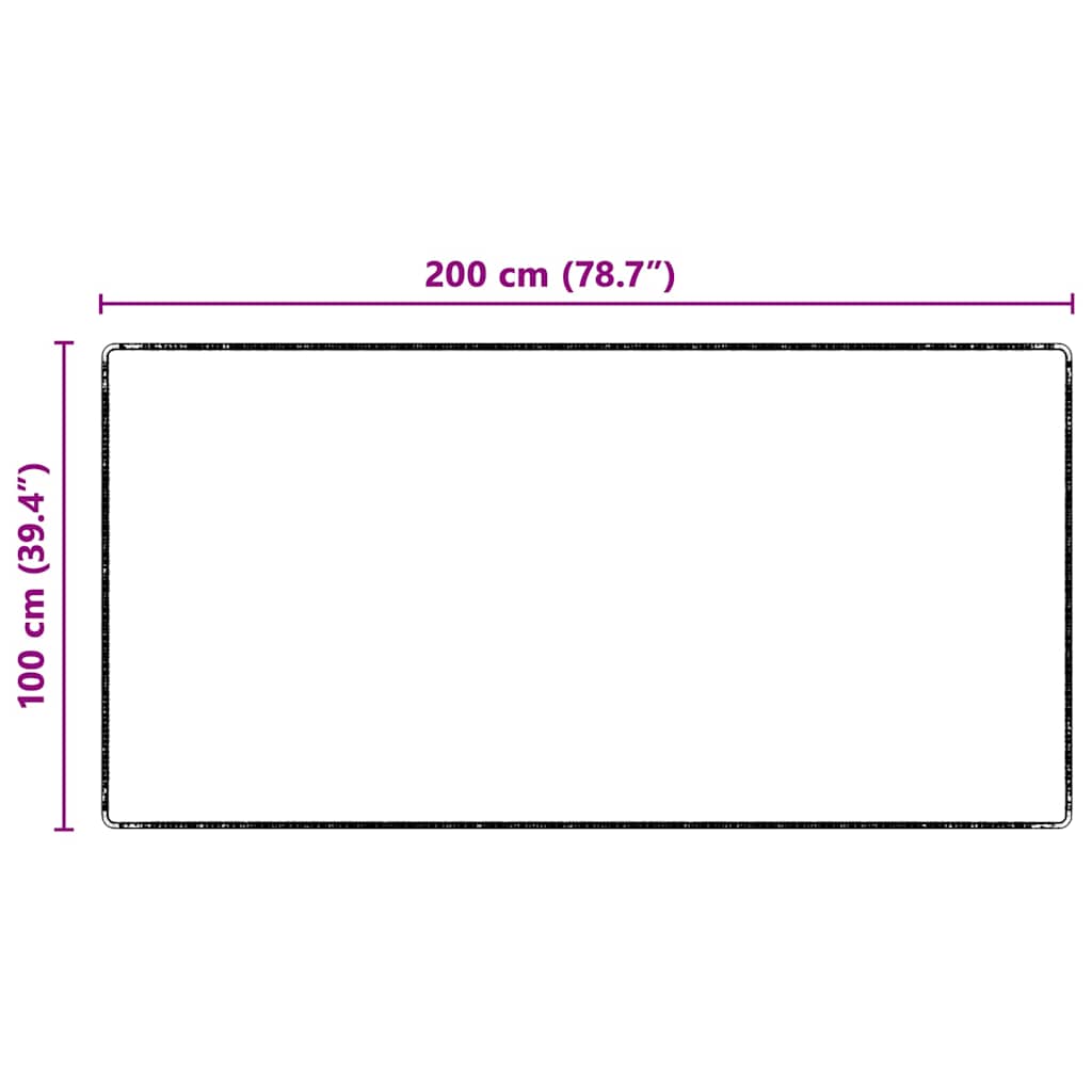 vidaXL Δερμάτινο Χαλί Μαύρο 100 x 200 cm 100% Πολυπροπυλένιο Τούφτα