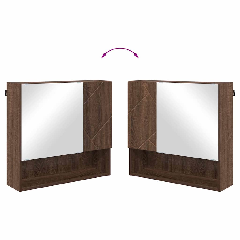 vidaXL Σετ Επίπλων Μπάνιου Επιτοίχιο 2 pcs Καφέ δρυς 61 x 35 x 64 εκ.