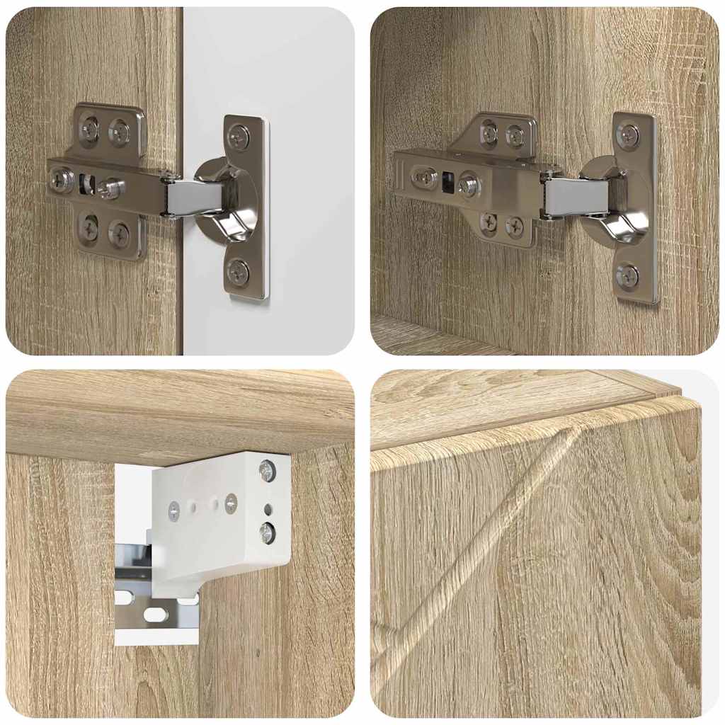 vidaXL Σετ Επίπλων Μπάνιου με πόρτα 5 pcs Sonoma Δρυς 61 x 35 x 64 εκ.