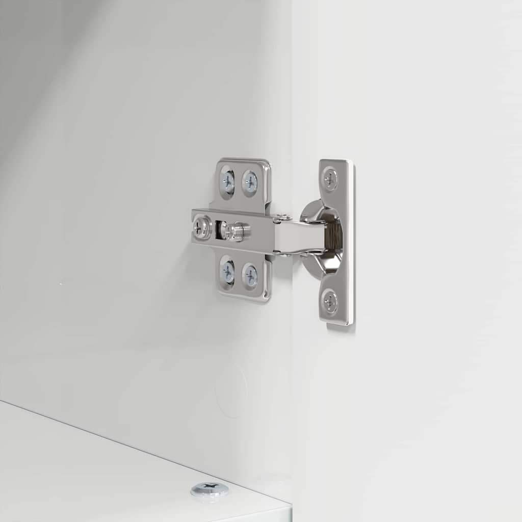 vidaXL Σετ Επίπλων Μπάνιου 3 pcs Γυαλιστερό λευκό 76,5 x 35 x 64 εκ