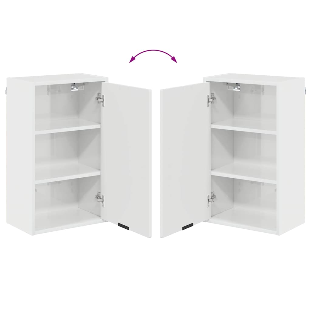 vidaXL Σετ Επίπλων Μπάνιου με συρτάρι Επιτοίχιο Υψηλής γυαλάδας λευκό