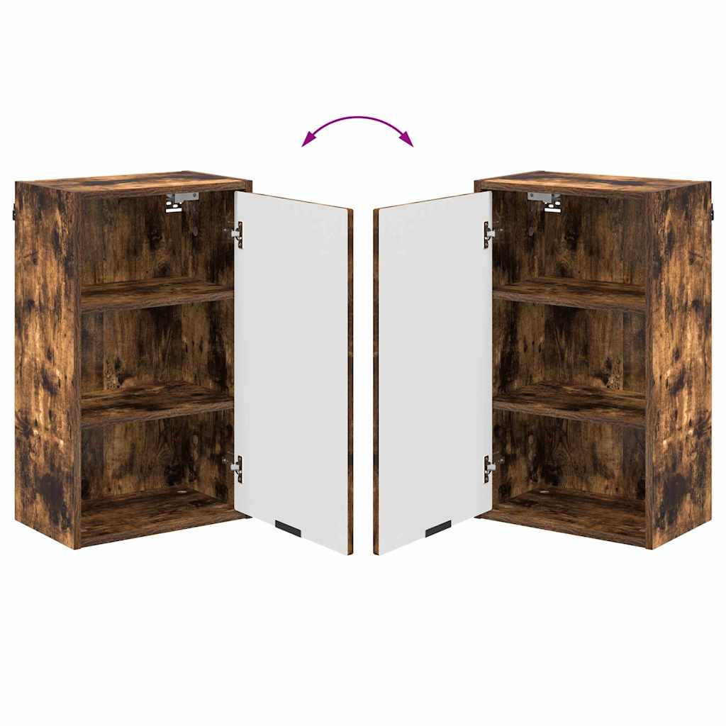 vidaXL Σετ Επίπλων Μπάνιου με συρτάρι Επιτοίχιο με πόρτα Καπνιστό Δρύς