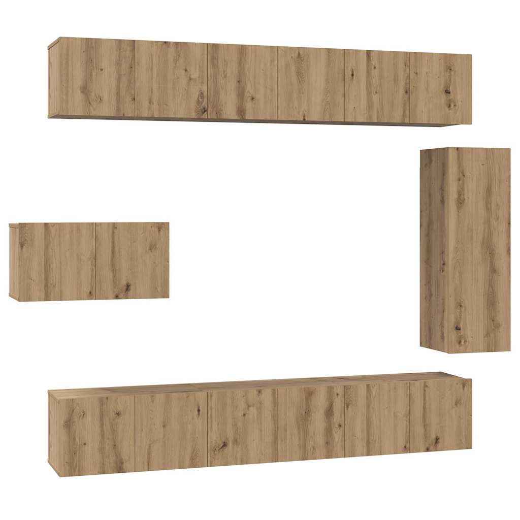 vidaXL Σετ επίπλου τηλεόρασης 8 pcs artisan δρυς 30.5 x 30 x 90 cm