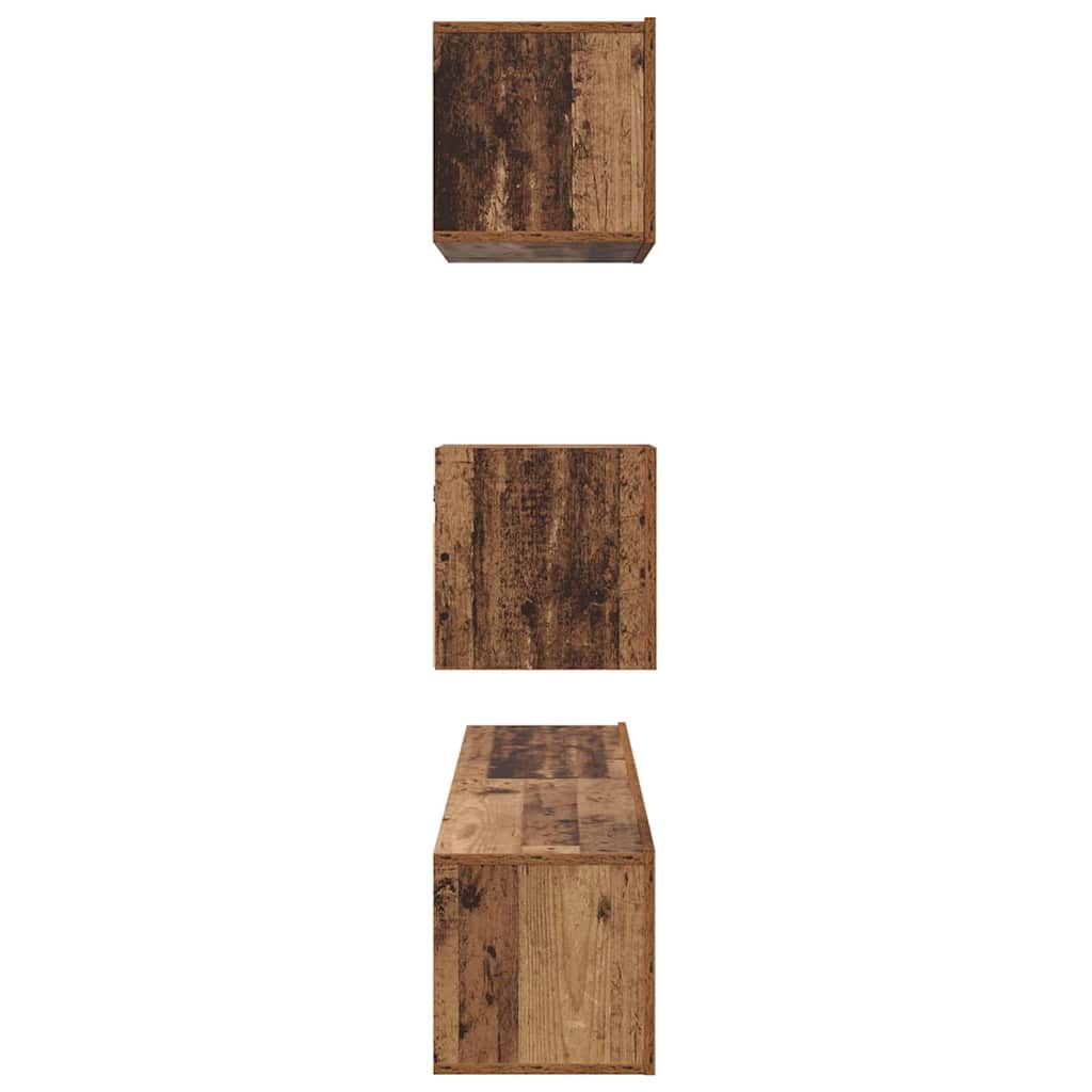 vidaXL Τηλεοπτική Κάβα Τοίχου 4 pcs Παλαιό ξύλο 80 x 30 x 30.5 εκ
