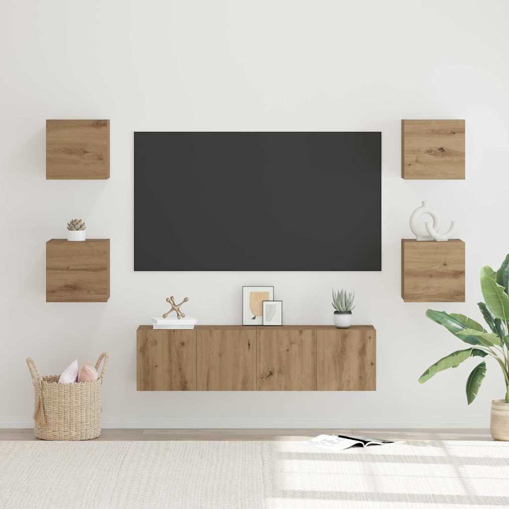 vidaXL Σετ επίπλου τηλεόρασης 6 pcs artisan δρυς 60 x 30 x 30 cm