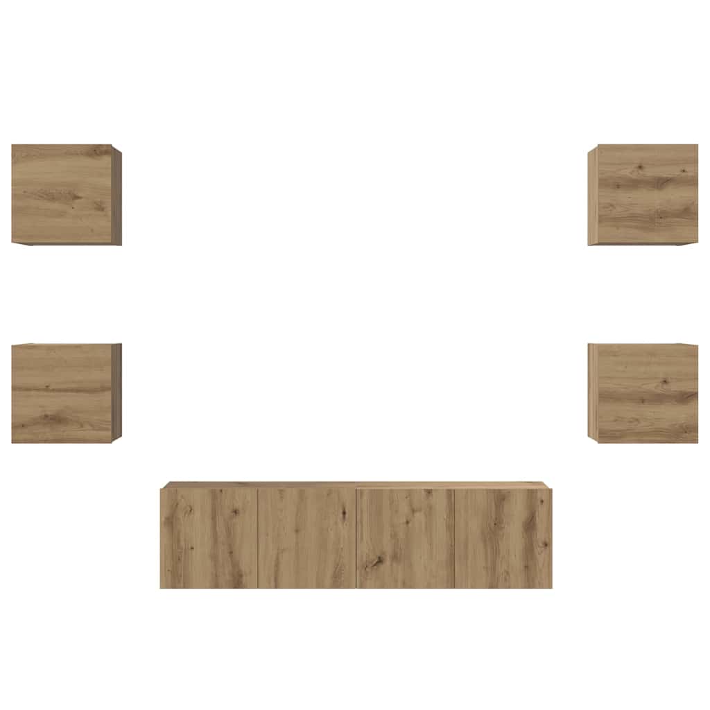 vidaXL Σετ επίπλου τηλεόρασης 6 pcs artisan δρυς 60 x 30 x 30 cm