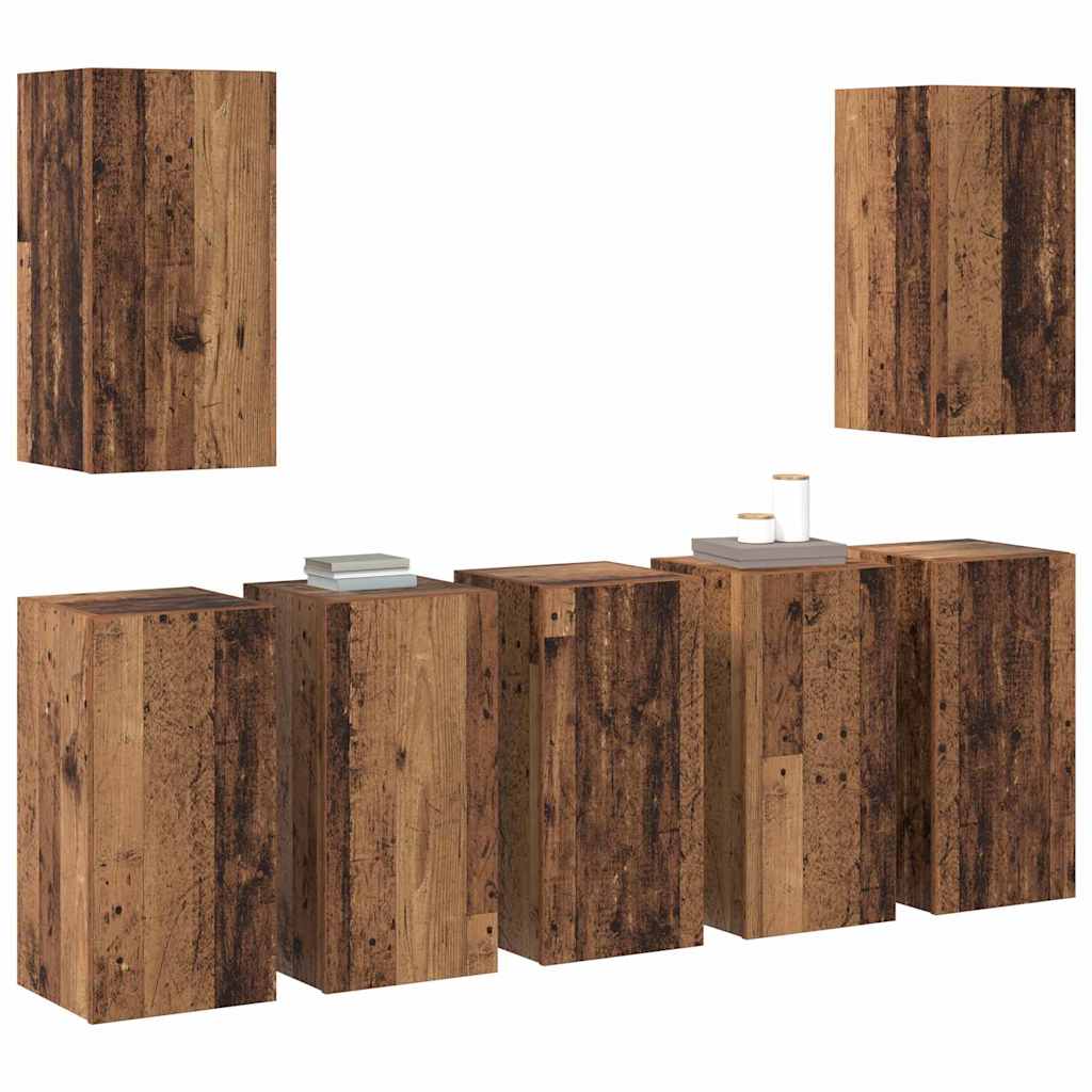 vidaXL Σετ επίπλου τηλεόρασης 7 pcs Παλαιό ξύλο 30.5 x 30 x 60 εκ.