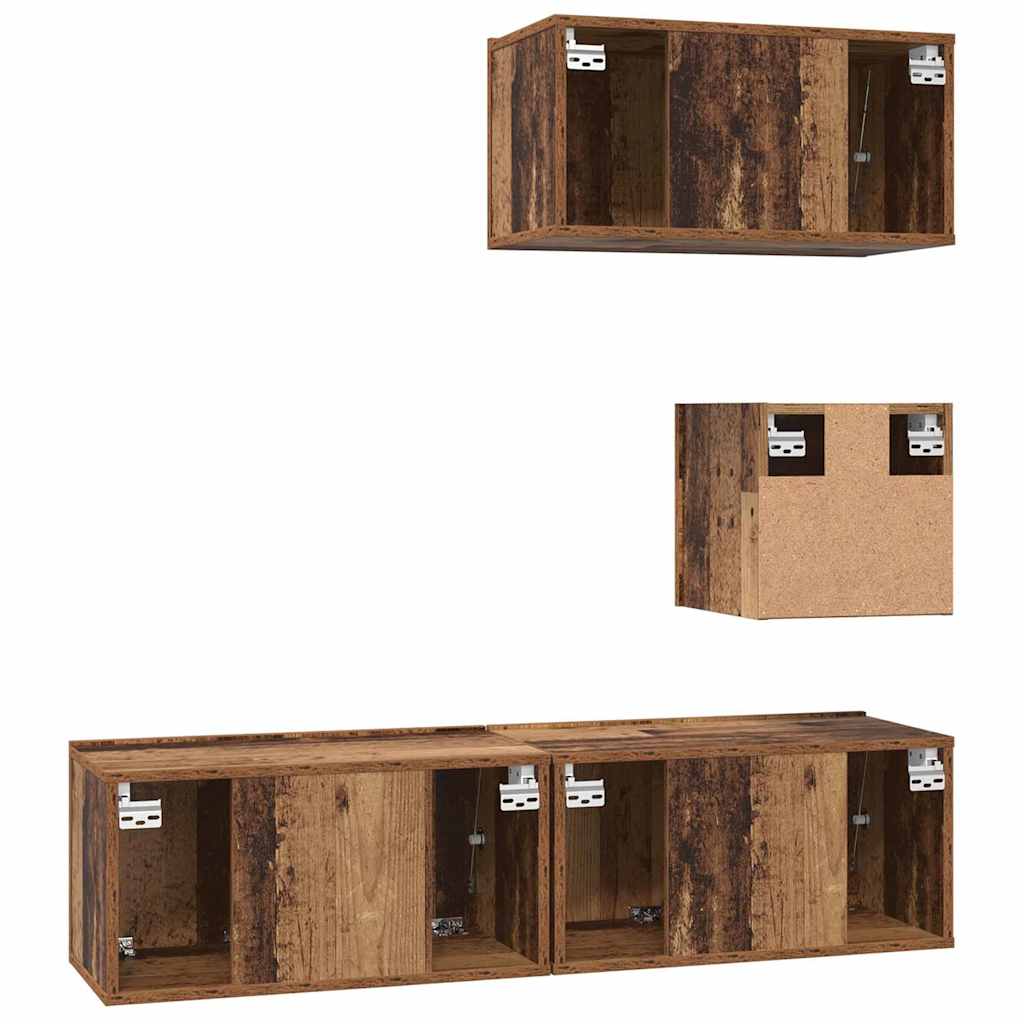 vidaXL Σετ επίπλου τηλεόρασης 4 pcs Παλαιό ξύλο 60 x 30 x 30 cm