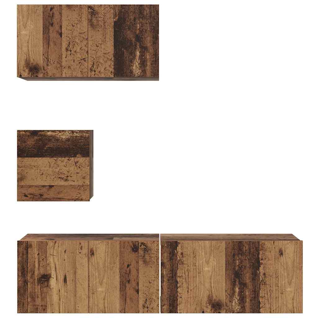 vidaXL Σετ επίπλου τηλεόρασης 4 pcs Παλαιό ξύλο 60 x 30 x 30 cm