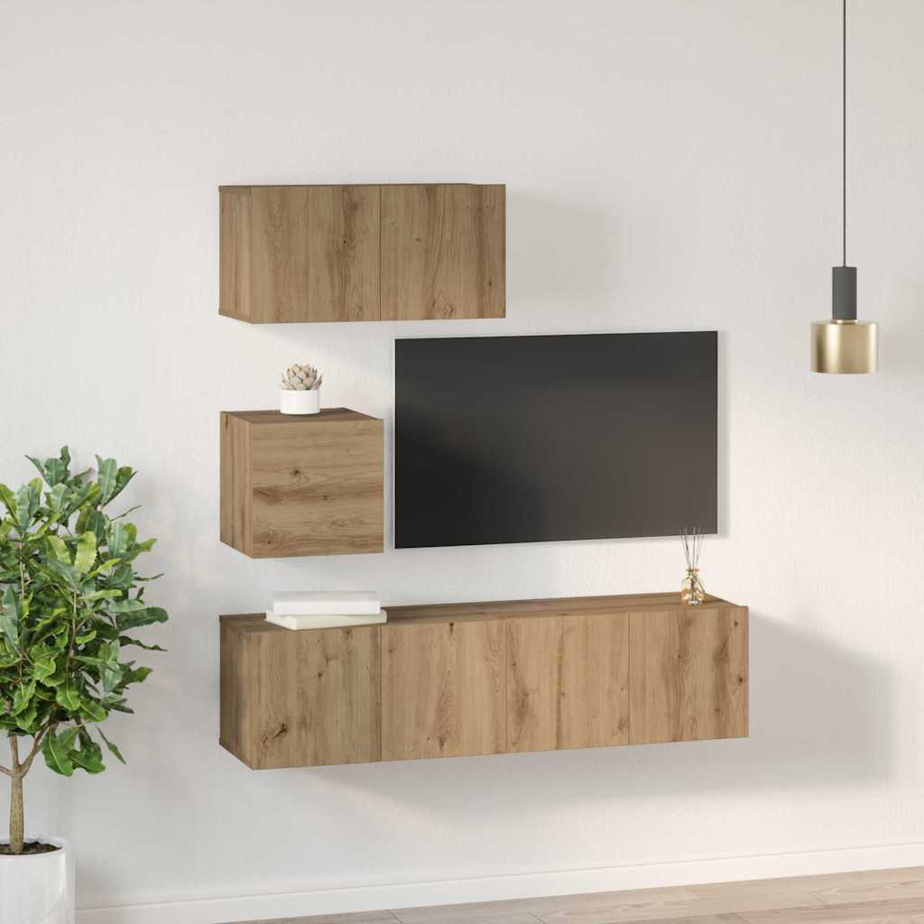 vidaXL Σετ επίπλου τηλεόρασης 4 pcs artisan δρυς 60 x 30 x 30 cm