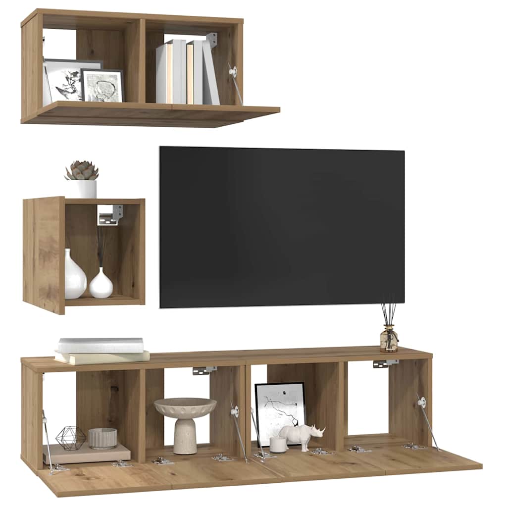 vidaXL Σετ επίπλου τηλεόρασης 4 pcs artisan δρυς 60 x 30 x 30 cm