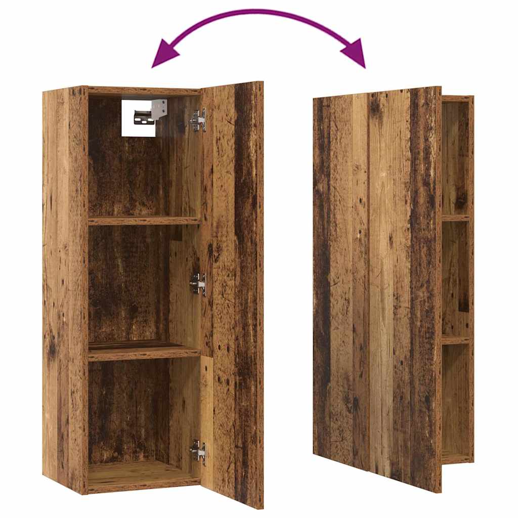 vidaXL Σετ επίπλου τηλεόρασης 10 pcs Παλαιό ξύλο 30.5 x 30 x 90 cm