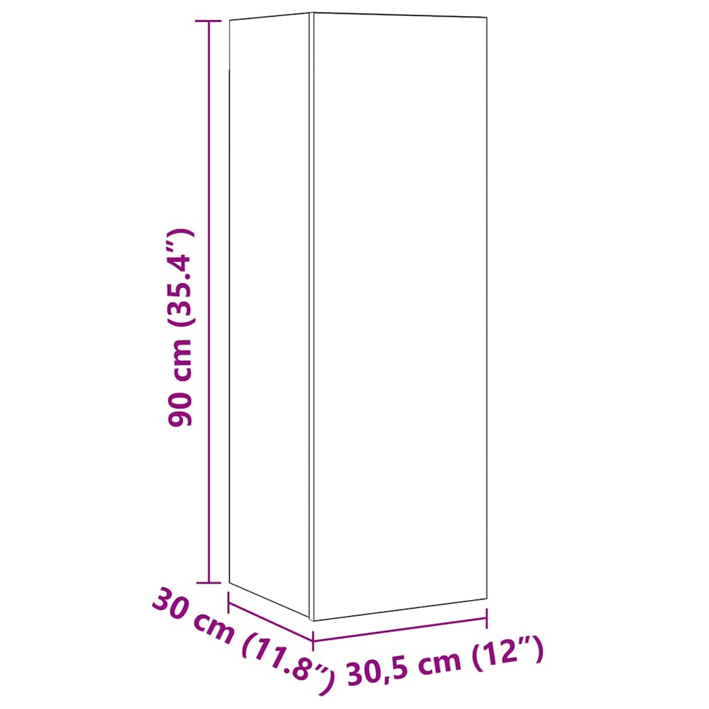 vidaXL Σετ επίπλου τηλεόρασης 10 pcs Παλαιό ξύλο 30.5 x 30 x 90 cm