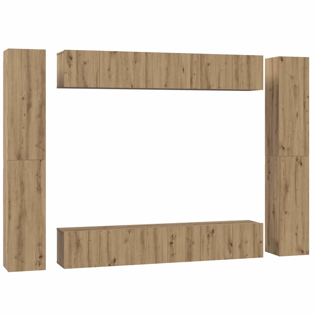 vidaXL Σετ επίπλου τηλεόρασης 10 pcs artisan δρυς 30.5 x 30 x 90 cm