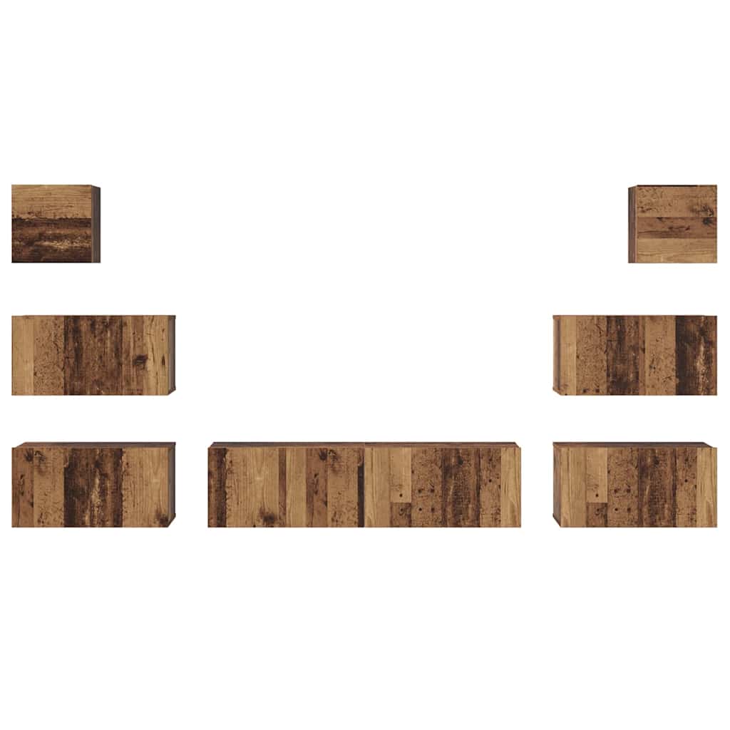 vidaXL Σετ επίπλου τηλεόρασης 8 pcs Παλαιό ξύλο 60 x 30 x 30 cm