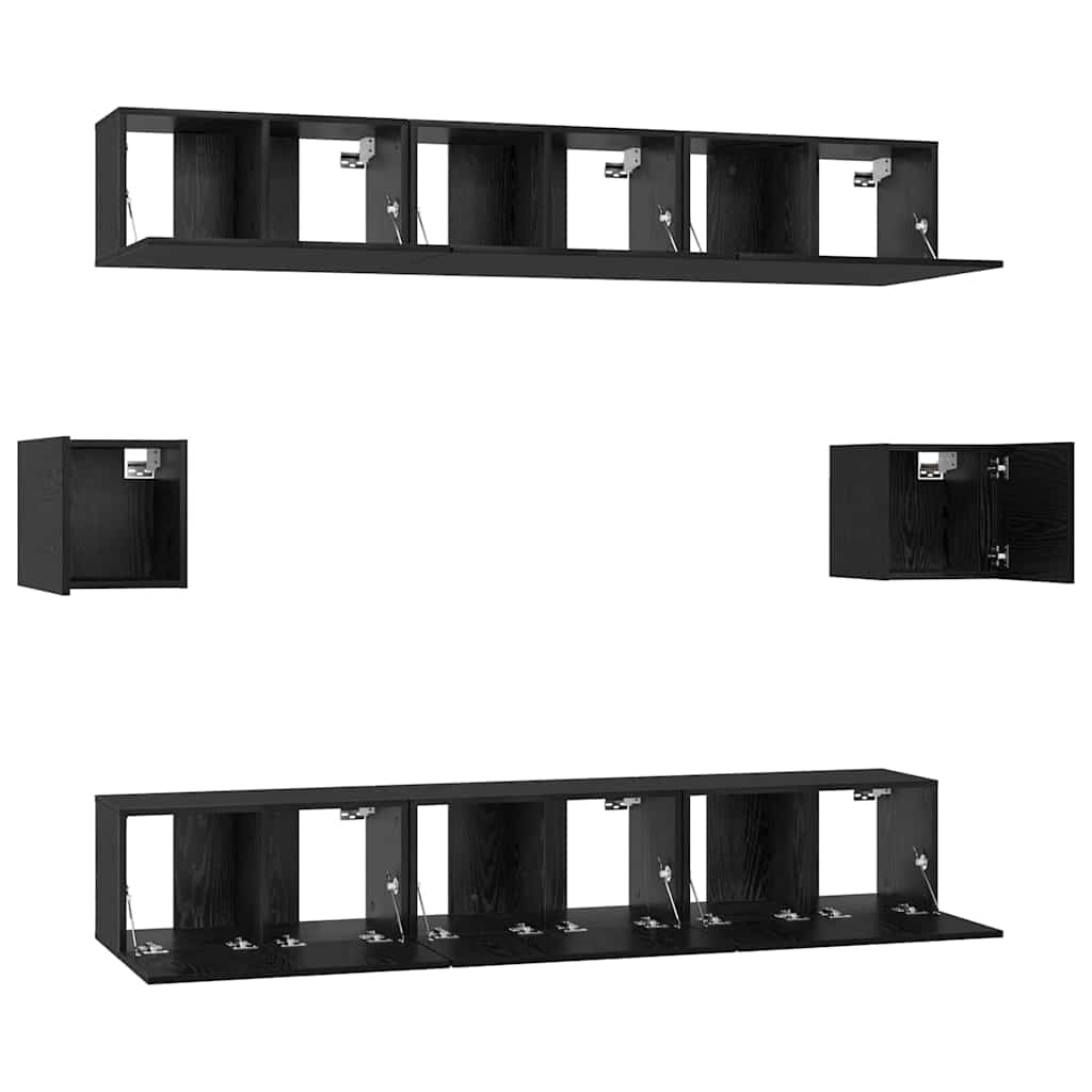 vidaXL Σετ επίπλου τηλεόρασης 8 pcs Μαύρη δρυς 60 x 30 x 30 cm
