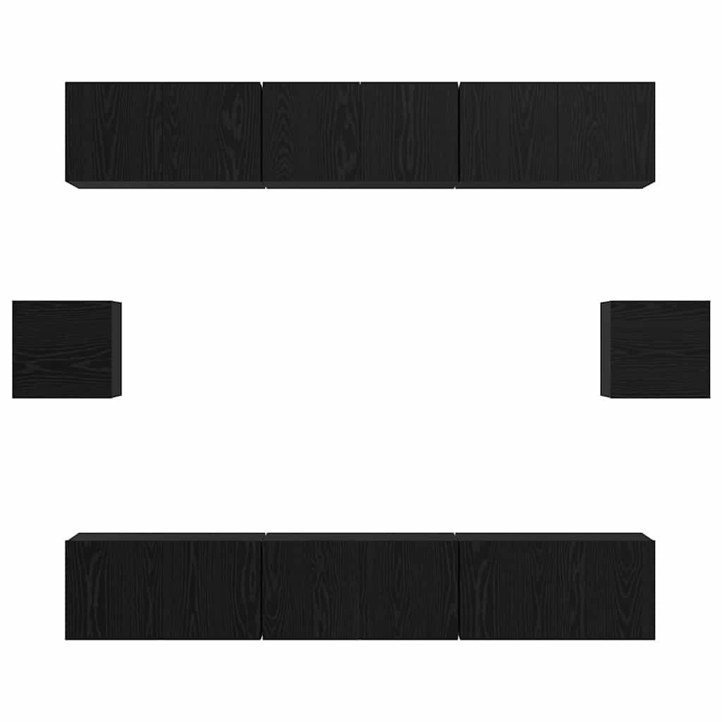 vidaXL Σετ επίπλου τηλεόρασης 8 pcs Μαύρη δρυς 60 x 30 x 30 cm
