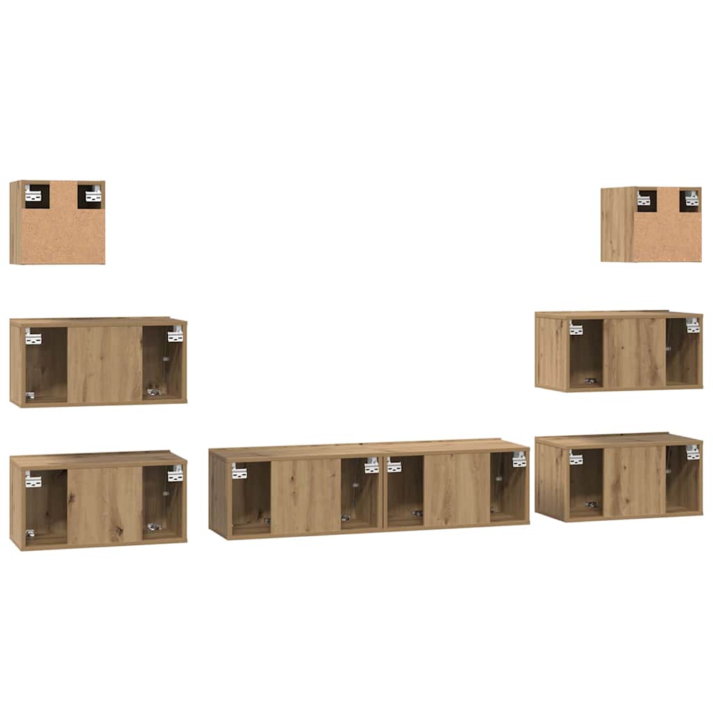 vidaXL Σετ επίπλου τηλεόρασης 8 pcs artisan δρυς 60 x 30 x 30 cm