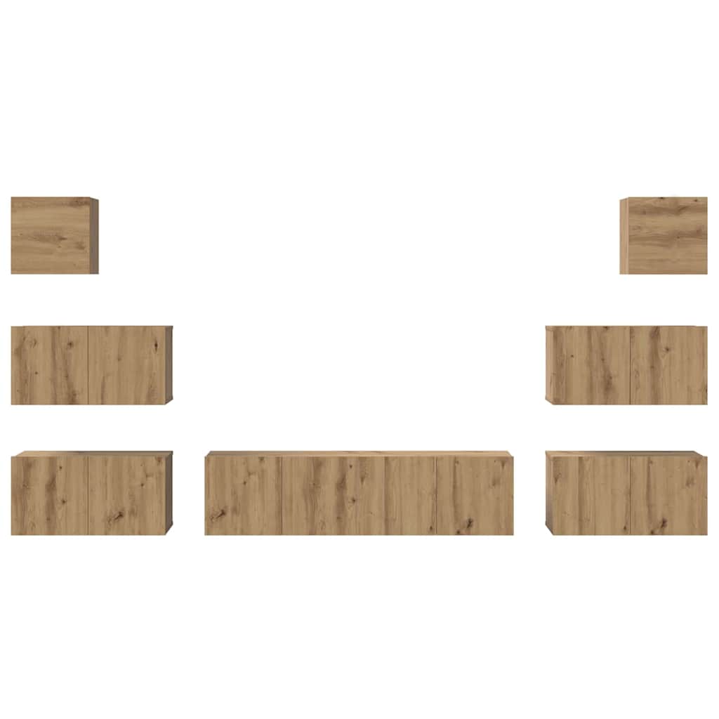 vidaXL Σετ επίπλου τηλεόρασης 8 pcs artisan δρυς 60 x 30 x 30 cm