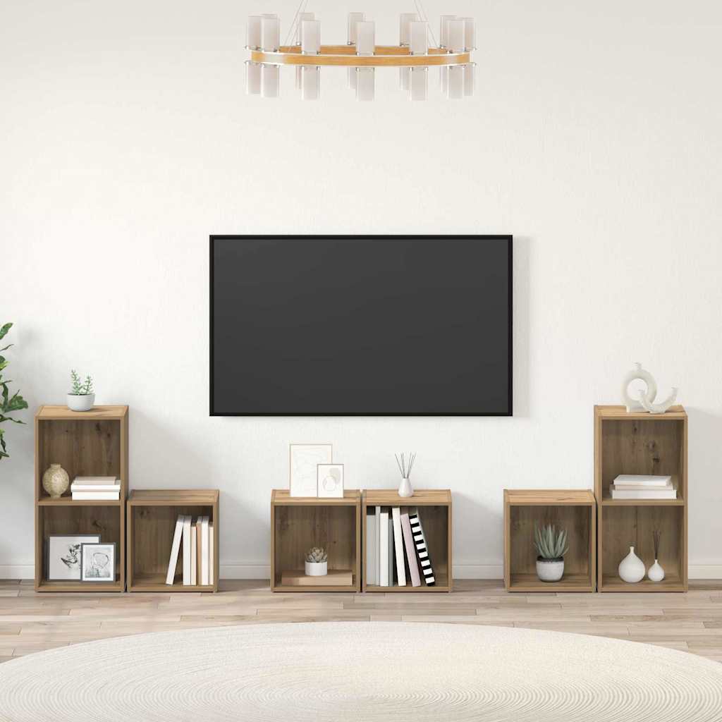 vidaXL ΣΕΤ ΒΑΘΜΟΛΟΓΗΣΗΣ ΤΗΛΕΟΡΑΣΗΣ 6 pcs Artisan Oak 37 x 35 x 72 εκ.