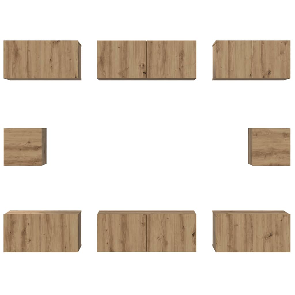 vidaXL ΣΕΤ ΒΑΘΜΟΛΟΓΗΣΗΣ ΤΗΛΕΟΡΑΣΗΣ Επιτοίχιο 8 pcs artisan δρυς