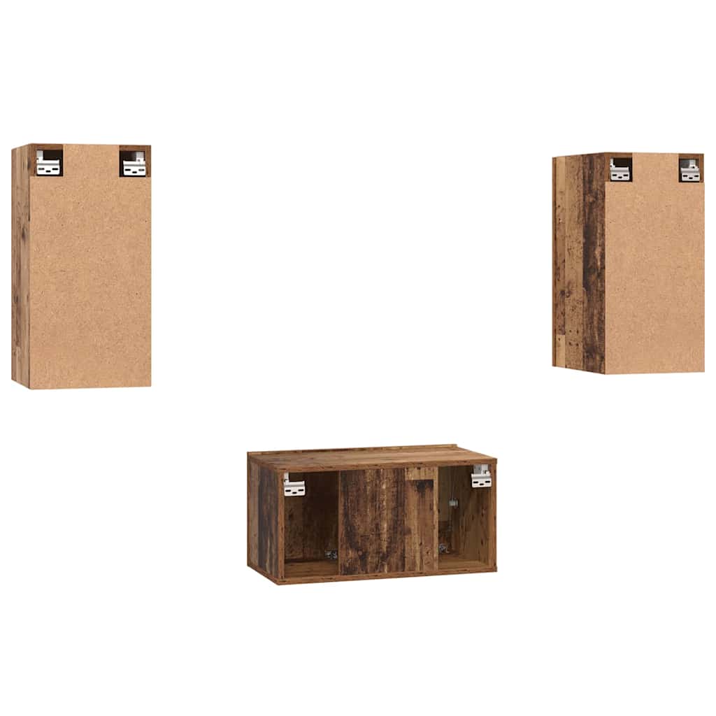 vidaXL Σετ επίπλου τηλεόρασης 3 pcs Παλαιό ξύλο 60 x 30 x 30 cm