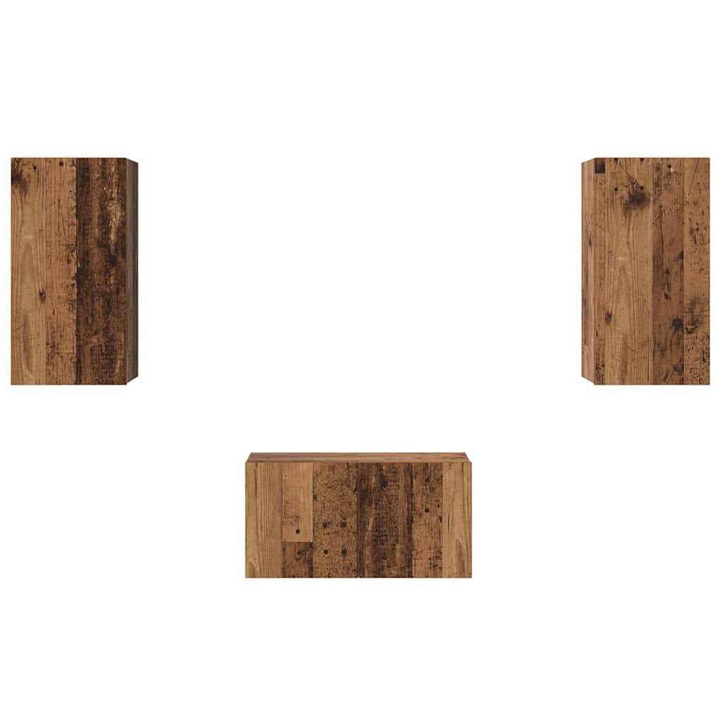 vidaXL Σετ επίπλου τηλεόρασης 3 pcs Παλαιό ξύλο 60 x 30 x 30 cm