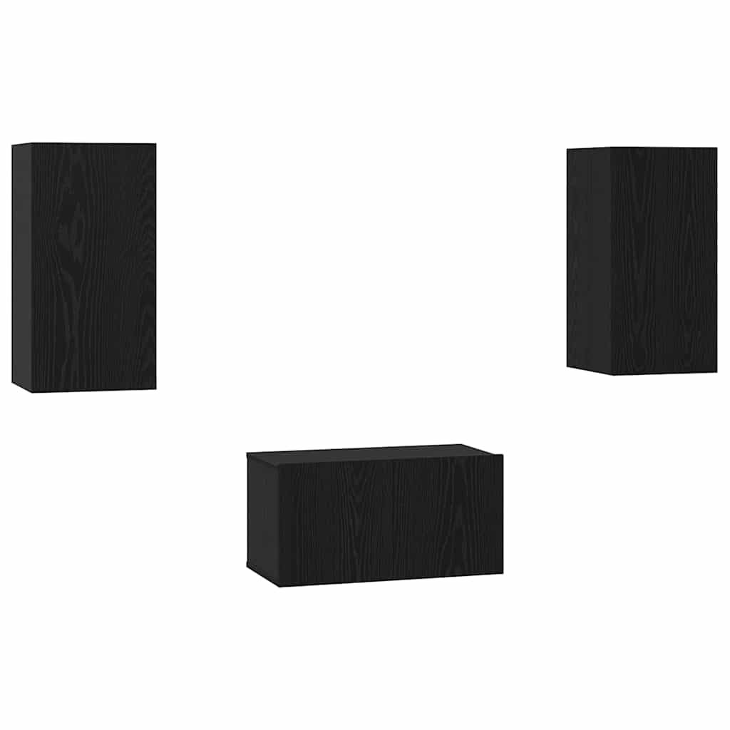 vidaXL Σετ επίπλου τηλεόρασης 3 pcs Μαύρη δρυς 60 x 30 x 30 cm