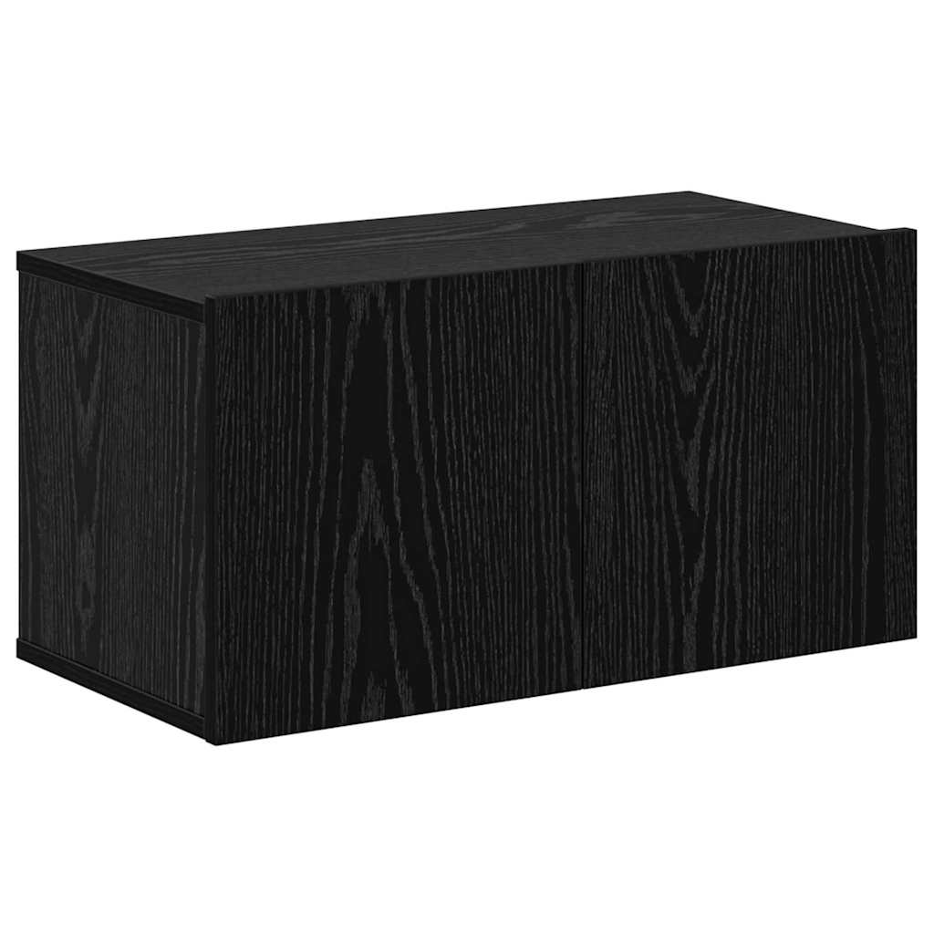 vidaXL Τηλεοπτική Κάβα Τοίχου 4 pcs Μαύρη δρυς 200 x 30 x 30 cm