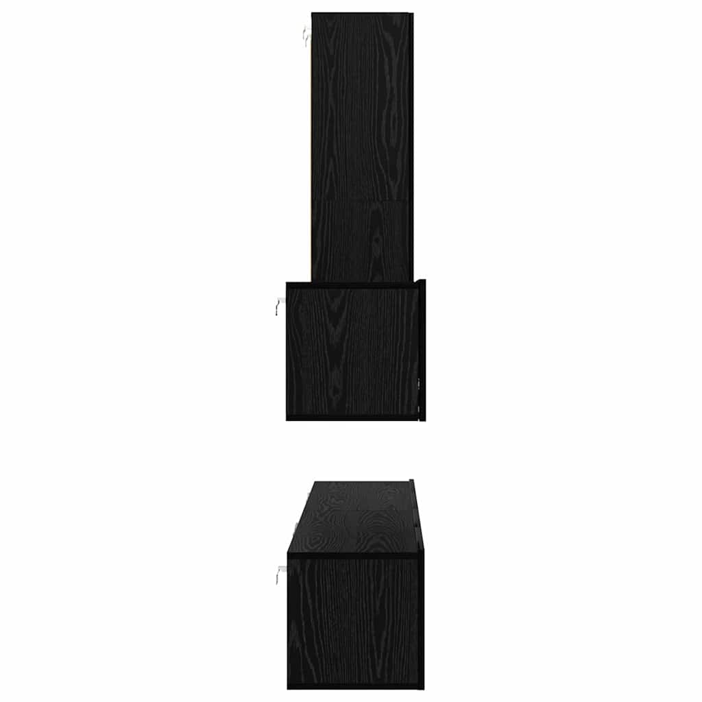 vidaXL Τηλεοπτική Κάβα Τοίχου 4 pcs Μαύρη δρυς 200 x 30 x 30 cm