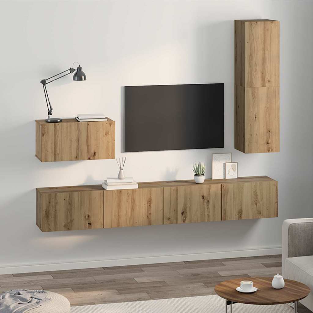vidaXL ΣΕΤ ΒΑΘΜΟΛΟΓΗΣΗΣ ΤΗΛΕΟΡΑΣΗΣ 4 pcs artisan δρυς 200 x 30 x 30 cm
