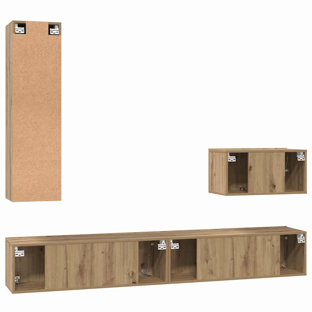 vidaXL ΣΕΤ ΒΑΘΜΟΛΟΓΗΣΗΣ ΤΗΛΕΟΡΑΣΗΣ 4 pcs artisan δρυς 200 x 30 x 30 cm