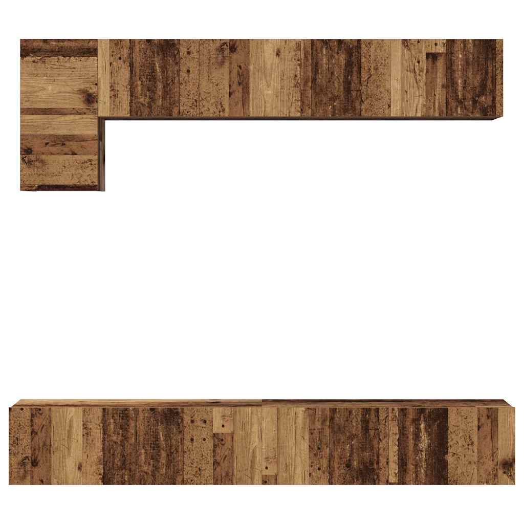 vidaXL Σετ επίπλου τηλεόρασης 5 pcs Παλαιό ξύλο 100 x 30 x 30 cm