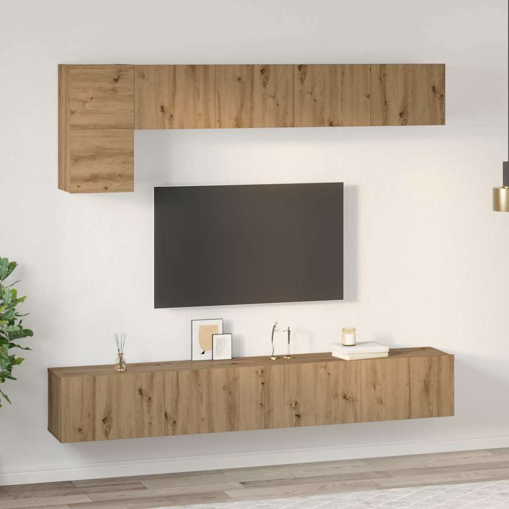 vidaXL Σετ επίπλου τηλεόρασης 5 pcs artisan δρυς 100 x 30 x 30 cm