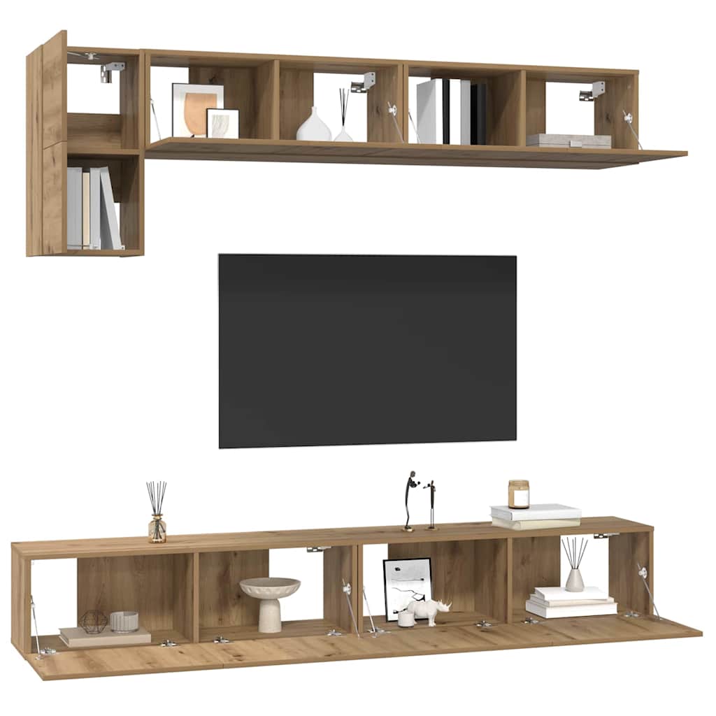 vidaXL Σετ επίπλου τηλεόρασης 5 pcs artisan δρυς 100 x 30 x 30 cm