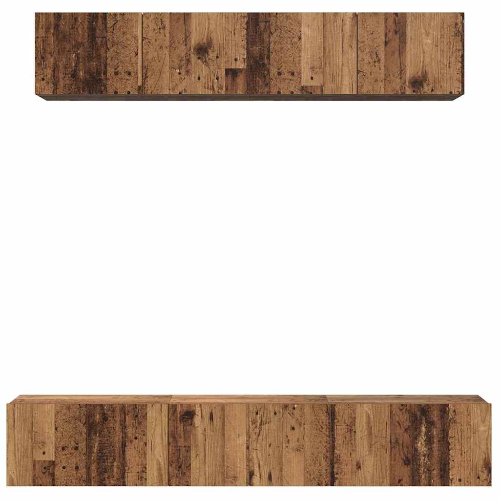 vidaXL Σετ επίπλου τηλεόρασης 5 pcs Παλαιό ξύλο 100 x 30 x 30 cm
