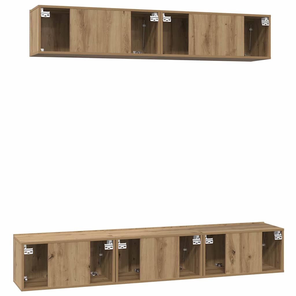 vidaXL Σετ επίπλου τηλεόρασης 5 pcs artisan δρυς 100 x 30 x 30 cm