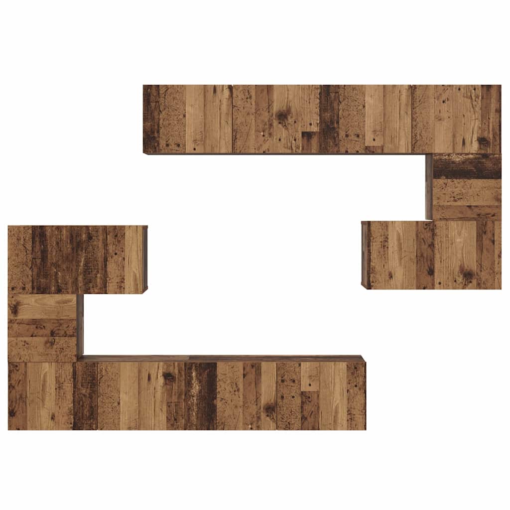 vidaXL Σετ επίπλου τηλεόρασης 8 pcs Παλαιό ξύλο 80 x 30 x 30 εκ