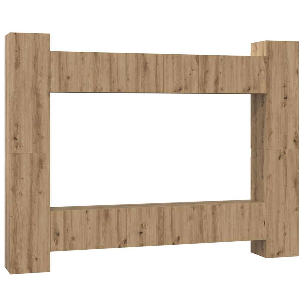 vidaXL Σετ επίπλου τηλεόρασης 10 pcs artisan δρυς 30.5 x 30 x 90 cm