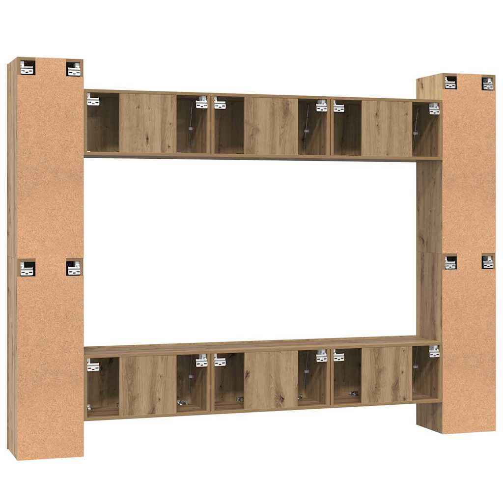 vidaXL Σετ επίπλου τηλεόρασης 10 pcs artisan δρυς 30.5 x 30 x 90 cm