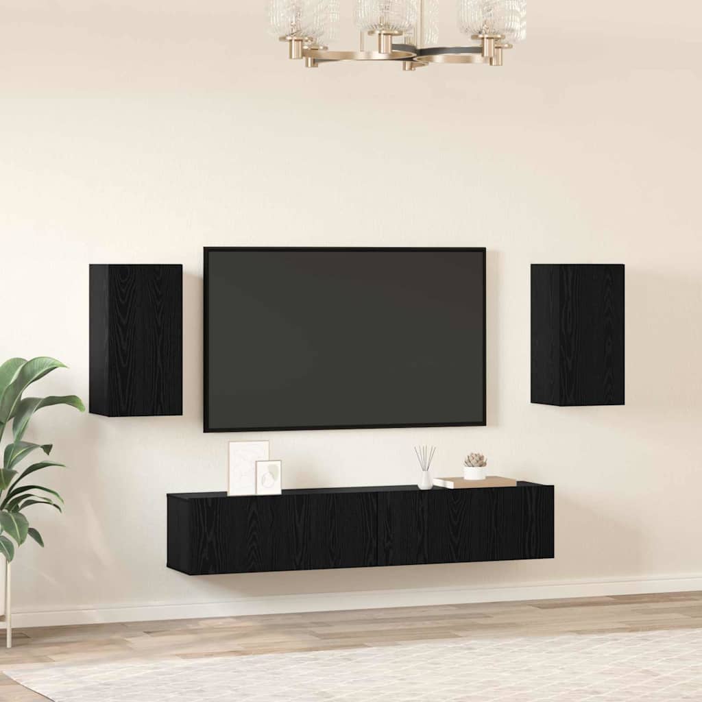 vidaXL Σετ επίπλου τηλεόρασης 4 pcs Μαύρη δρυς 80 x 30 x 30 εκ