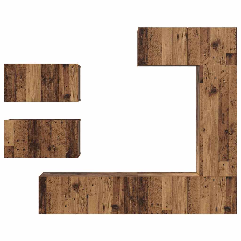 vidaXL Σετ επίπλου τηλεόρασης 6 pcs Παλαιό ξύλο 30.5 x 30 x 90 cm