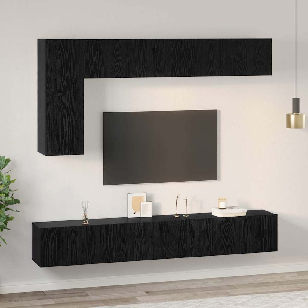 vidaXL Σετ επίπλου τηλεόρασης 6 pcs Μαύρη δρυς 30.5 x 30 x 90 cm