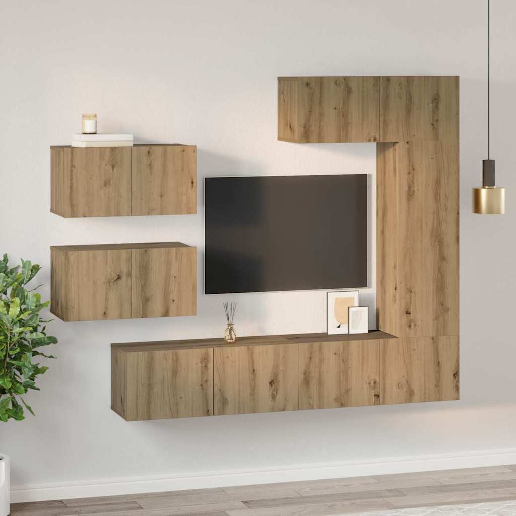 vidaXL Σετ επίπλου τηλεόρασης 6 pcs artisan δρυς 30.5 x 30 x 90 cm
