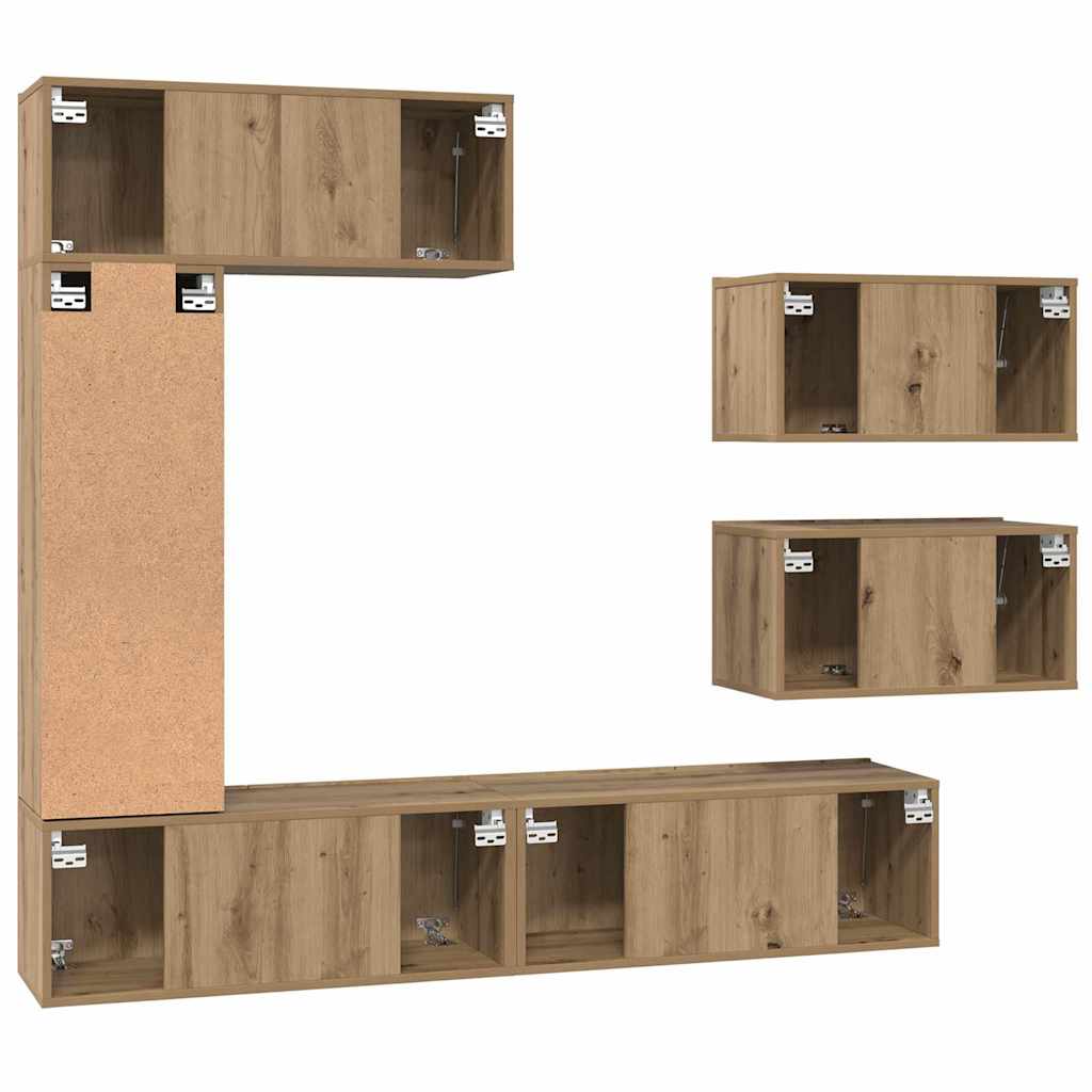 vidaXL Σετ επίπλου τηλεόρασης 6 pcs artisan δρυς 30.5 x 30 x 90 cm