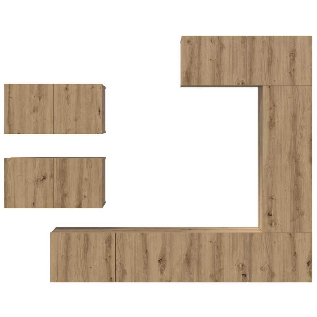vidaXL Σετ επίπλου τηλεόρασης 6 pcs artisan δρυς 30.5 x 30 x 90 cm