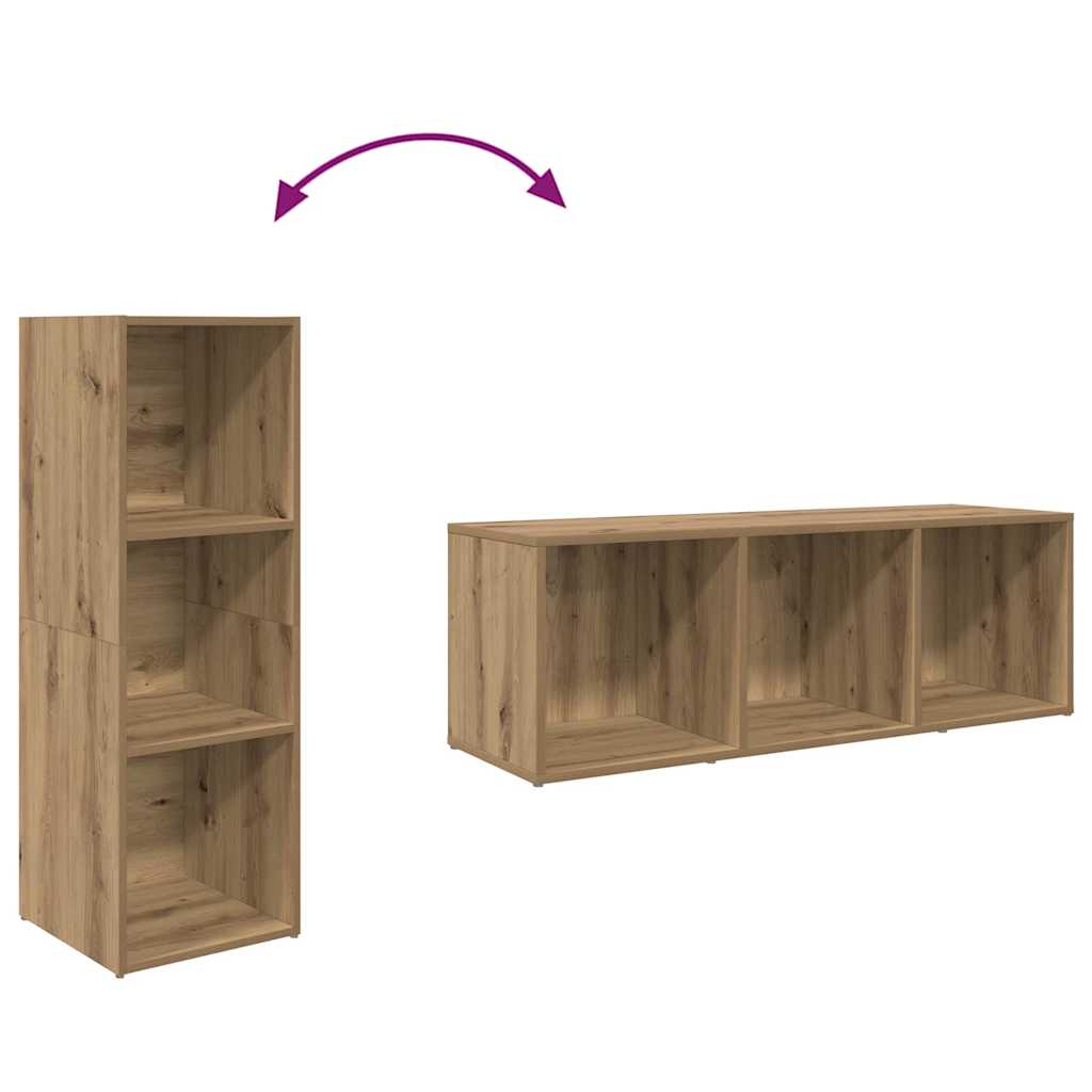 vidaXL Ντουλάπι TV 3 pcs Καφέ 107 x 35 x 37 cm Επεξεργασμένο ξύλο