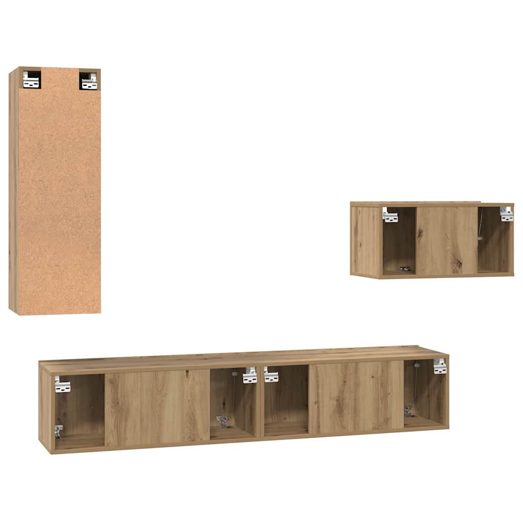 vidaXL Σετ επίπλου τηλεόρασης 4 pcs artisan δρυς 30.5 x 30 x 90 cm