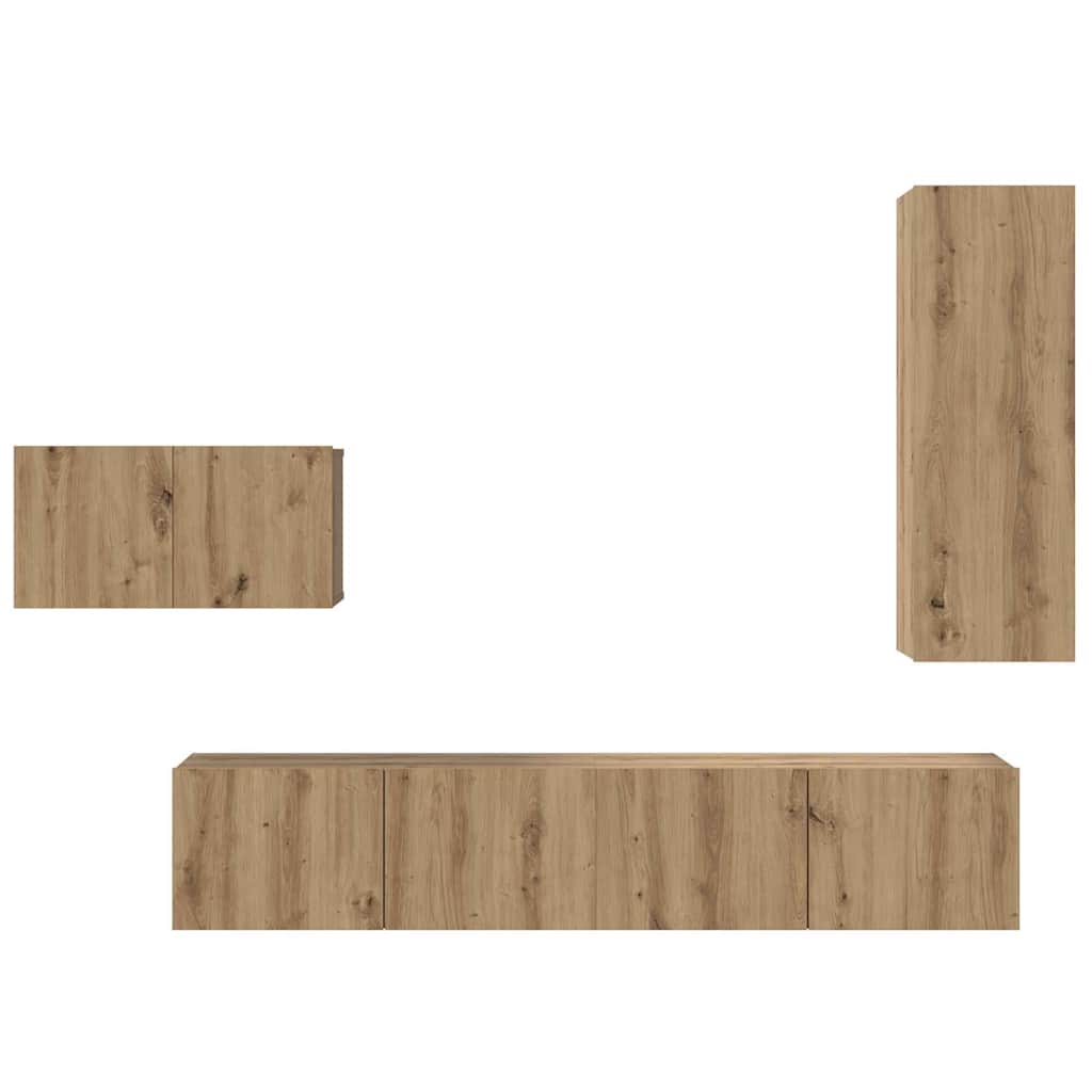 vidaXL Σετ επίπλου τηλεόρασης 4 pcs artisan δρυς 30.5 x 30 x 90 cm