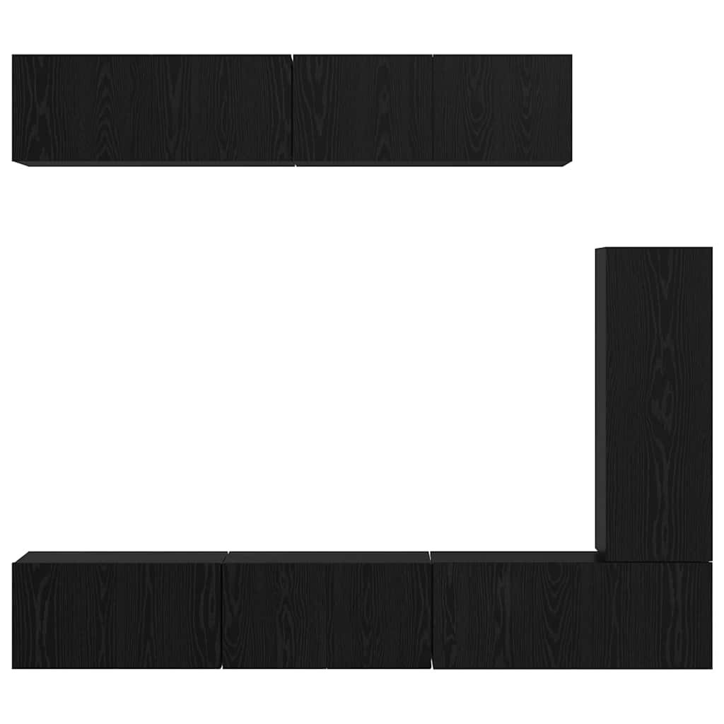 vidaXL Σετ επίπλου τηλεόρασης 6 pcs Μαύρη δρυς 30.5 x 30 x 90 cm